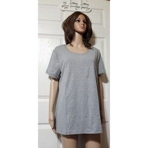 Women's Short Sleeve Time and Tru Size XXL Grey Crew Neck Relax Fit New C204